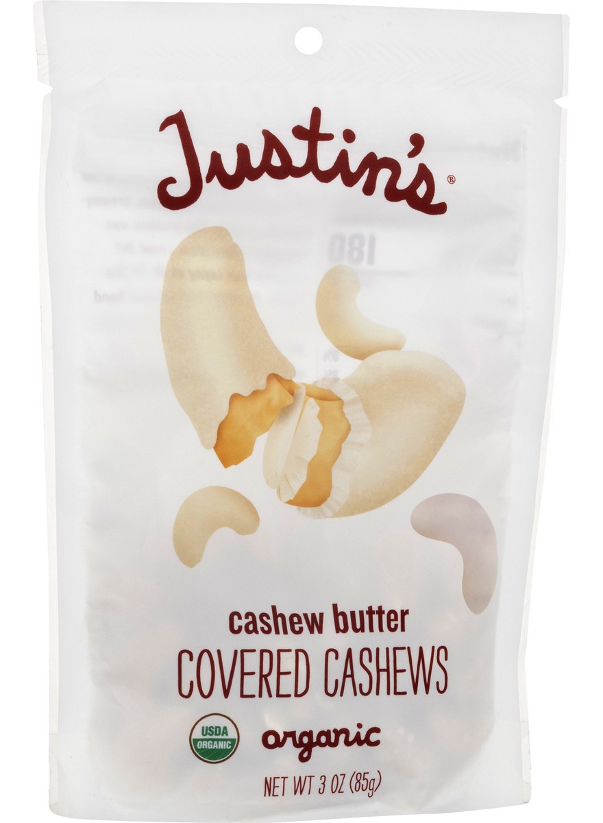 slide 8 of 13, Justin's Covered Organic Cashew Butter Cashews 3.0 oz, 3 oz