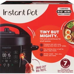 Instant Pot Rio 4-Quart Electric Pressure Cooker & Multicooker, Black