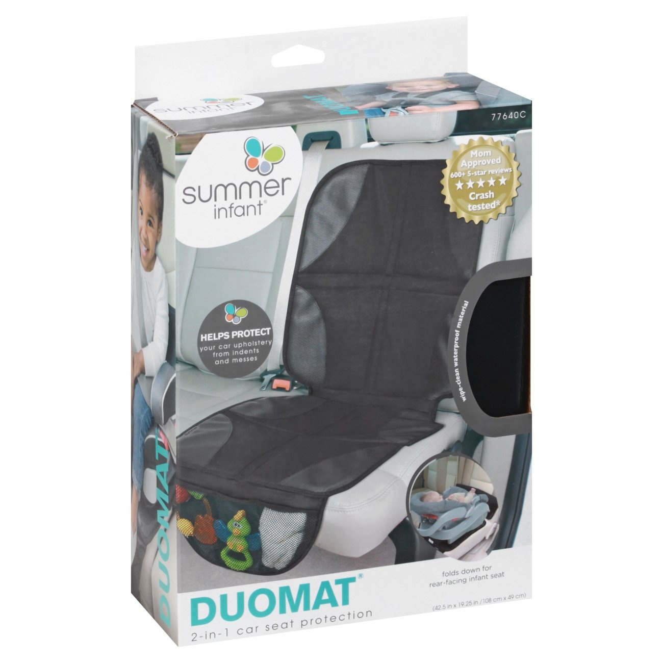 slide 1 of 1, Summer Infant DuoMat 2-in-1 Car Seat Mat - Black & Gray, 1 ct