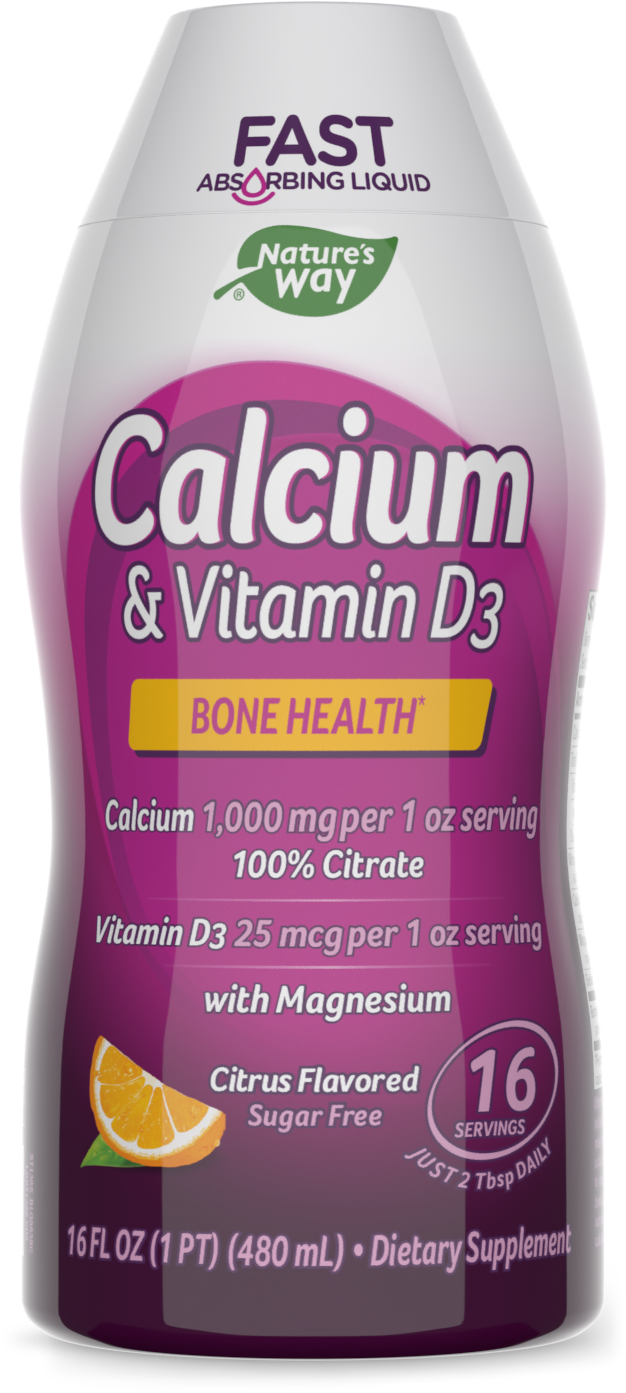 slide 1 of 9, Nature's Way Calcium & Vitamin D3 Supplement, 16 Ounces (480 mL), Citrus Flavored, 16 fl oz