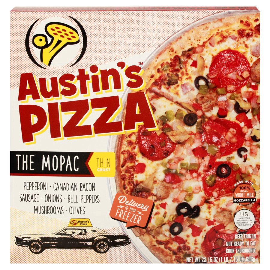 slide 1 of 1, Austin's Pizza Thin Crust The Mopac Pizza 23.15 oz, 23.15 oz