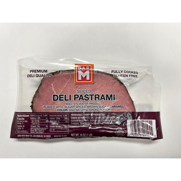 slide 1 of 1, Bar-M Sliced Pastrami, 16 oz