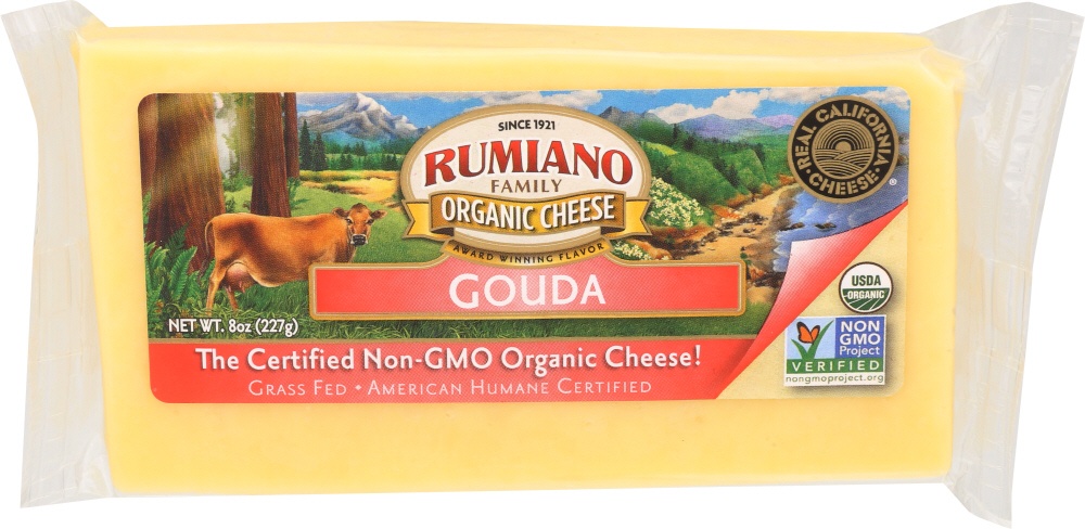 slide 1 of 1, Rumiano Family Organic Gouda Cheese Bar, 8 oz