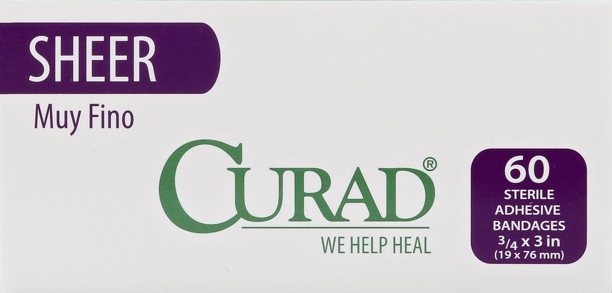 slide 3 of 5, CURAD Bandages, Sterile, Adhesive, Sheer, 60 Each, 60 ct