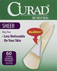 CURAD Bandages, Sterile, Adhesive, Sheer, 60 Each