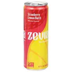 Zevia Zero Sugar Strawberry Lemon Burst Soda 12 fl oz