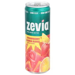 Zevia Zero Sugar Strawberry Lemon Burst Soda 12 fl oz