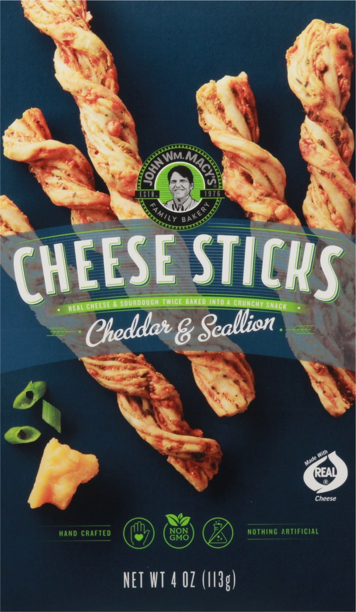 slide 8 of 9, John Wm. Macy's Cheddar Scallion Cheese Sticks, 4 oz