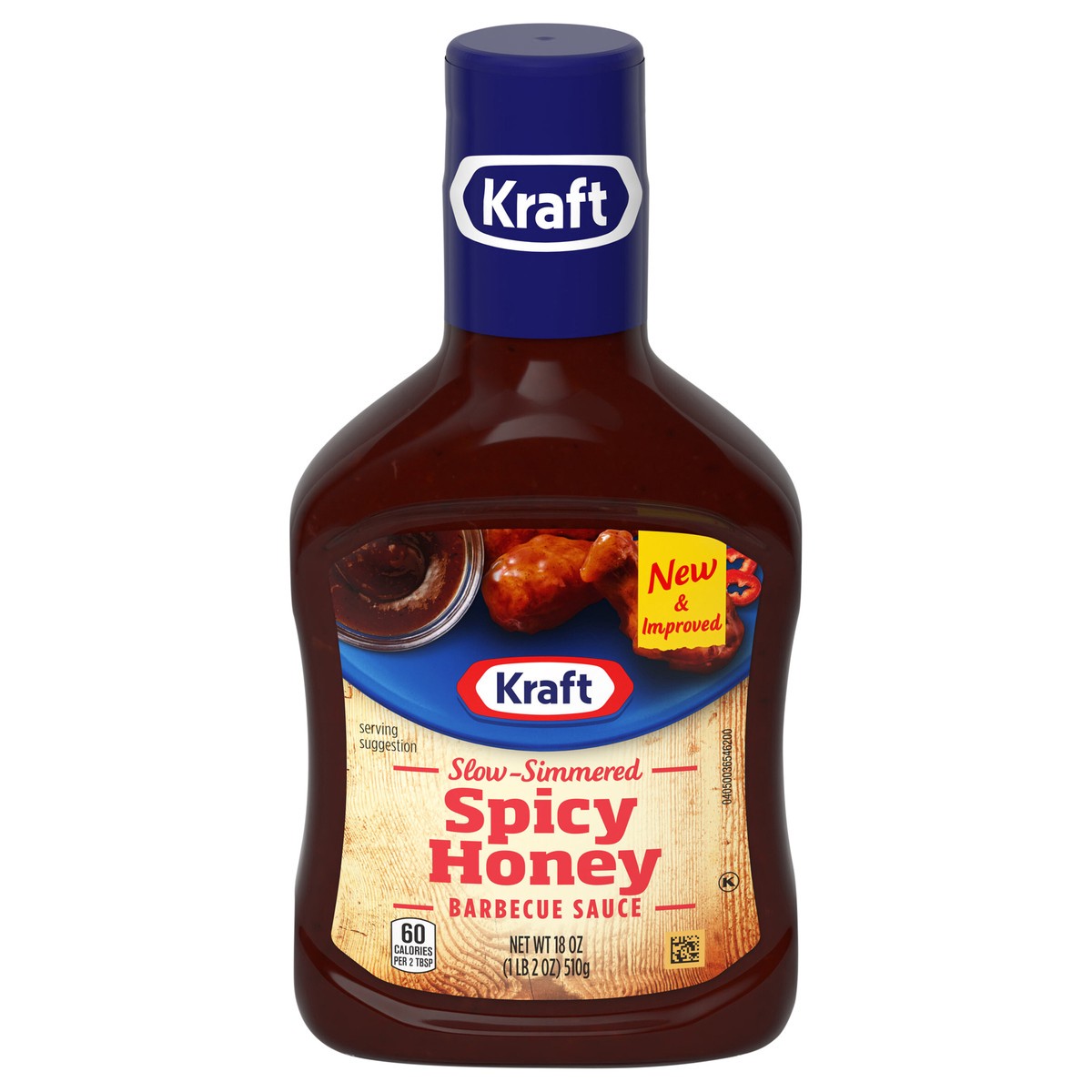slide 1 of 9, Kraft Spicy Honey Slow-Simmered Barbecue Sauce, 18 oz Bottle, 18 oz