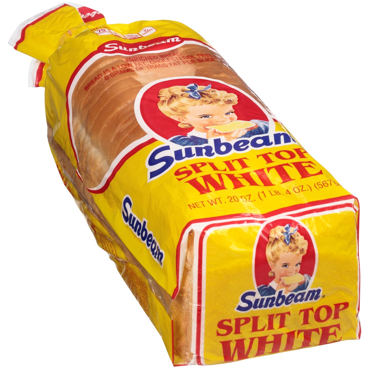 slide 4 of 11, Sunbeam Split Top Enriched White Bread 20 oz. Loaf, 20 oz