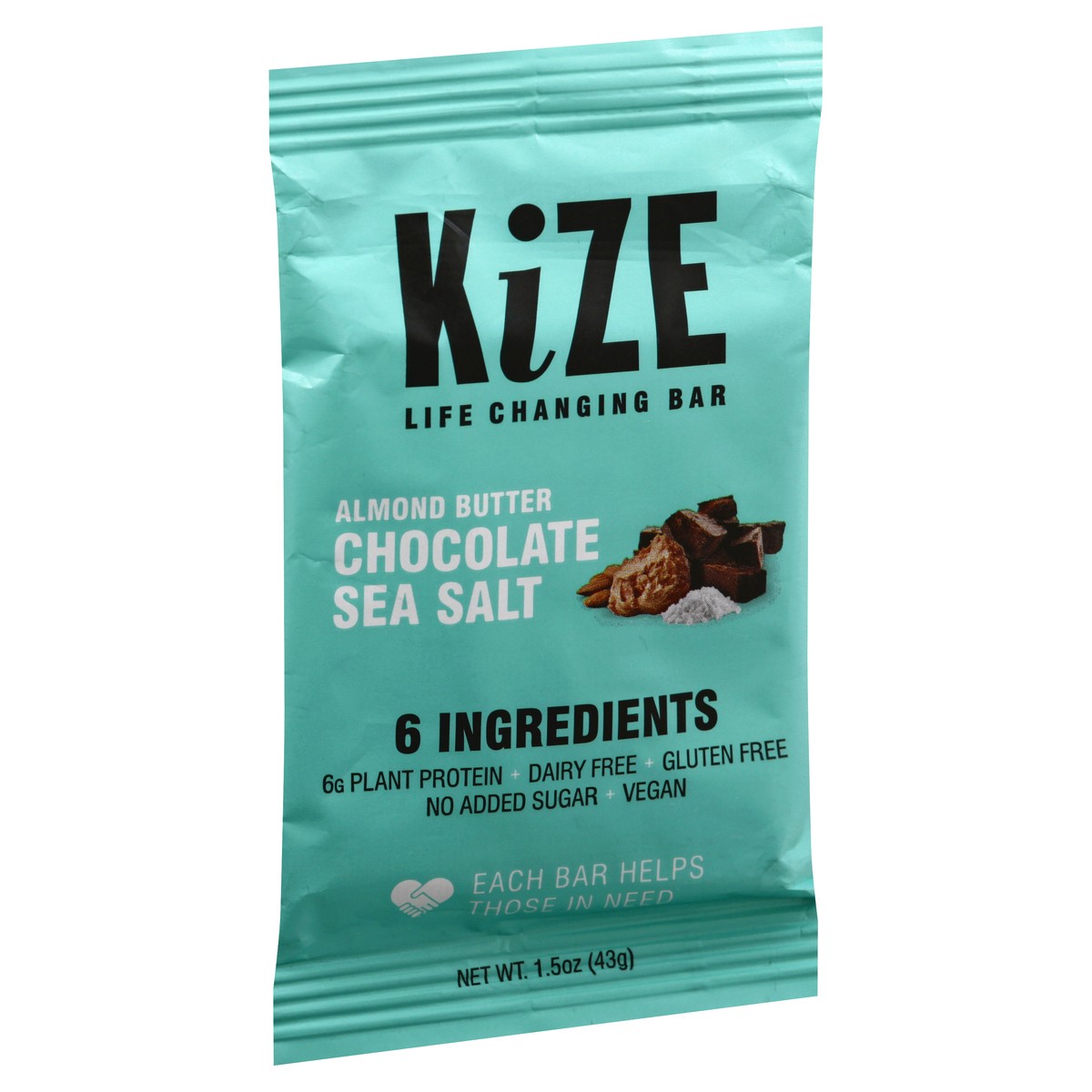 slide 3 of 9, KiZE Almond Butter Chocolate Sea Salt Energy Bar 1.5 oz, 1.5 oz