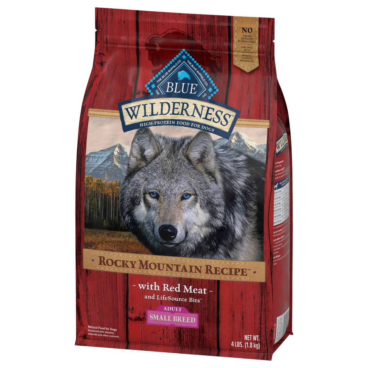 slide 5 of 11, Blue Buffalo Wilderness Rocky Mountain Recipe High Protein, Natural Adult Small Breed Dry Dog Food, Red Meat 4-lb, 4 lb