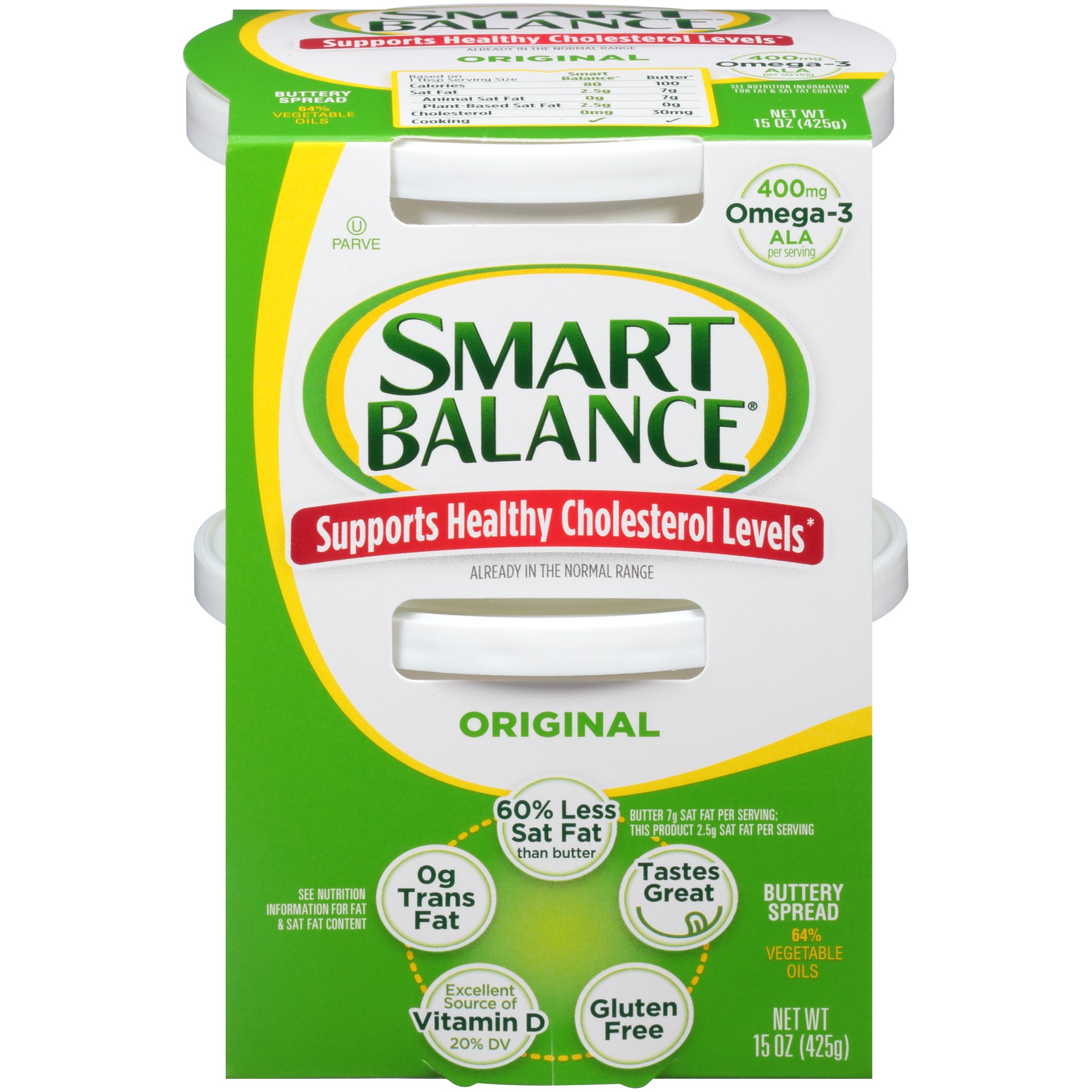 slide 1 of 4, Smart Balance Original Buttery Spread, 7.5 OZ (Pack of 2), 15 oz