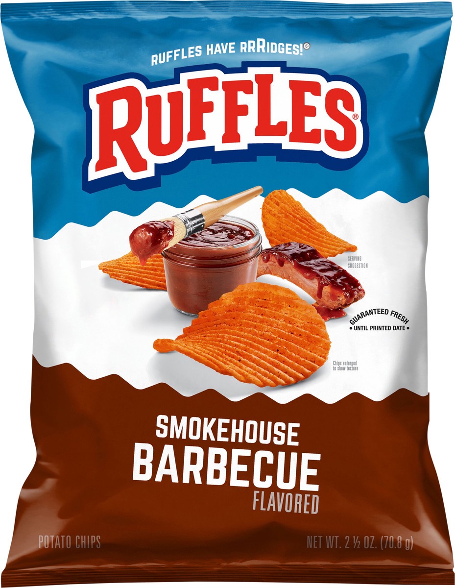 slide 3 of 3, Ruffles Potato Chips Smokehouse Barbecue Flavored 2 1/2 Oz , 2.5 oz