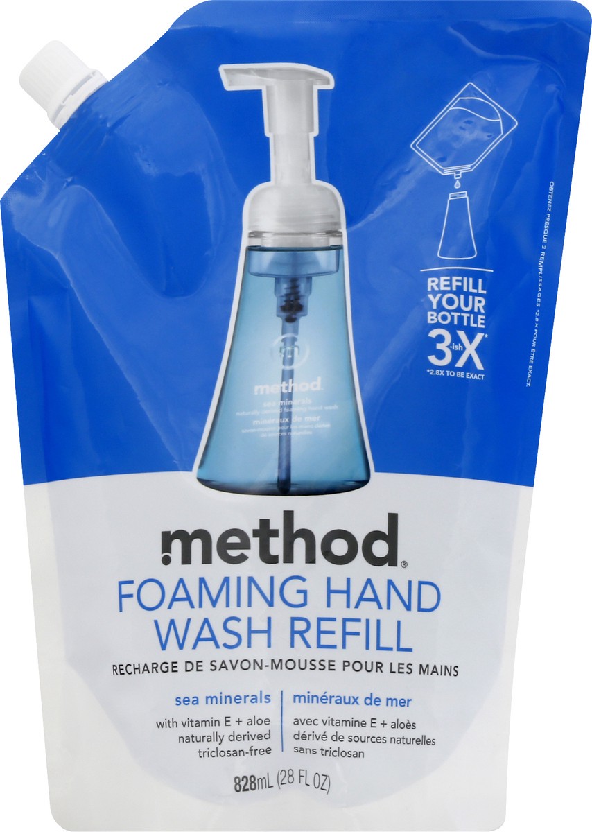 slide 8 of 12, method Foaming Sea Minerals Hand Wash Refill 828 ml, 28 fl oz