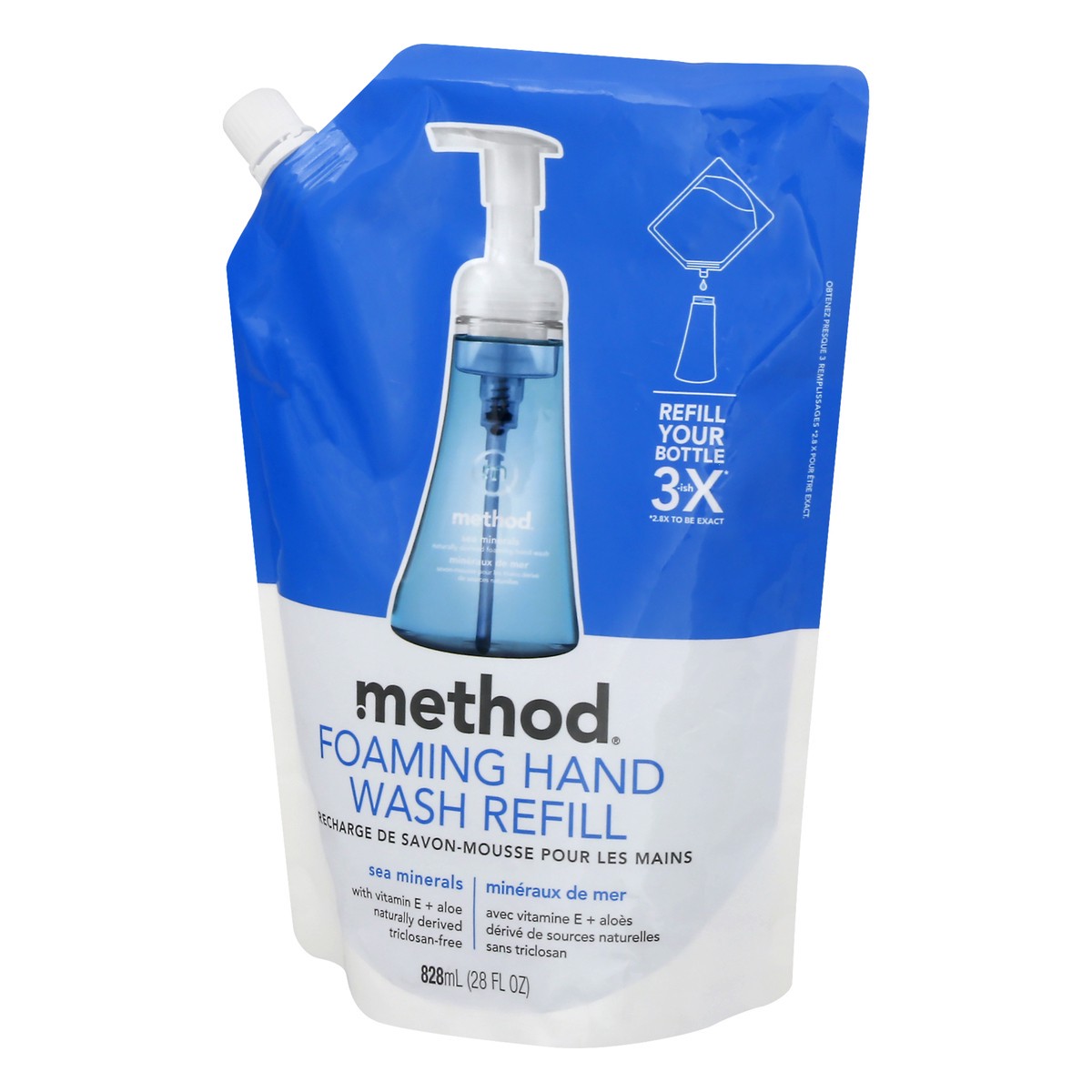 slide 9 of 12, method Foaming Sea Minerals Hand Wash Refill 828 ml, 28 fl oz