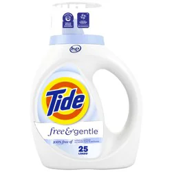 Tide Free & Gentle Liquid Laundry Detergent, 25 Loads, 34 fl oz, Tide Laundry Detergent, Clean Laundry Detergent