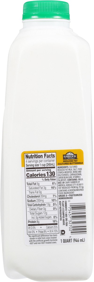 slide 7 of 7, Garelick Farms Reduced Fat Cultured Buttermilk - 1 qt, 1 qt