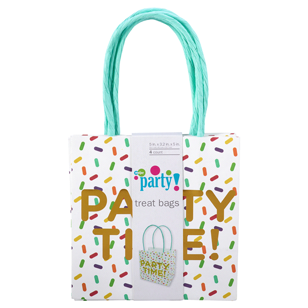 slide 1 of 1, Meijer Party Small Paper Treat Bags, 4 ct