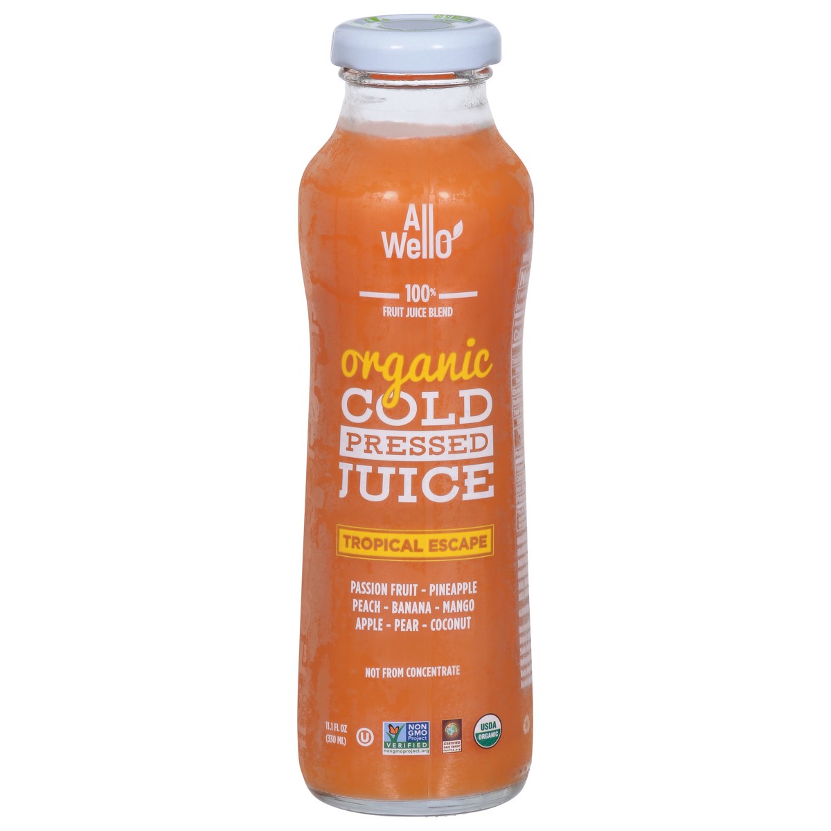 slide 1 of 1, AllWellO Organic Cold Pressed Tropical Escape Juice - 11.1 fl oz, 11.1 fl oz