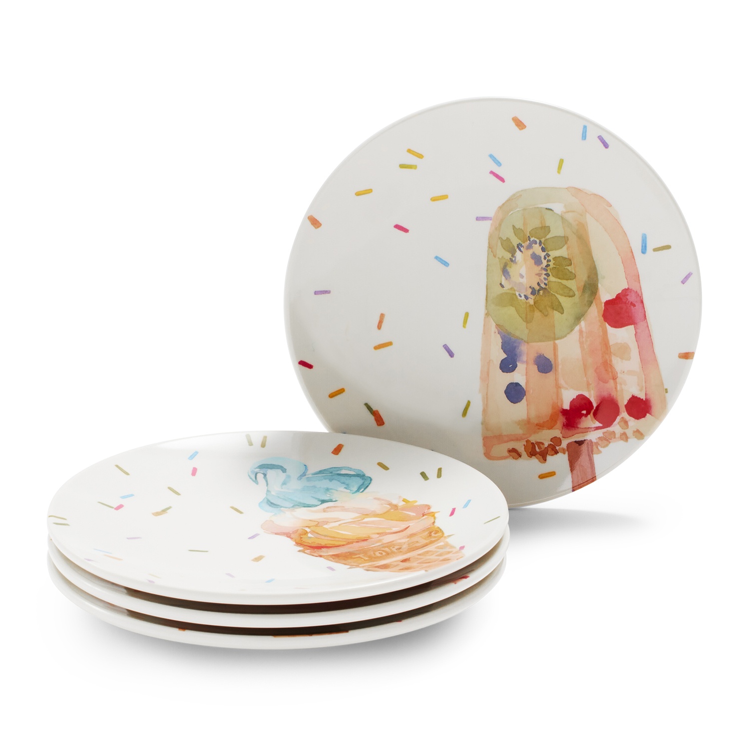 slide 1 of 1, Sur La Table Ice Cream Appetizer Plates, 4 ct