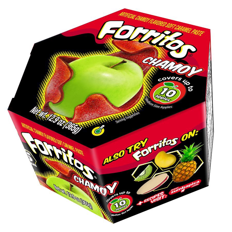 slide 1 of 1, Zumba Pica Forritos Cubre Manzanas (Caramel Coating For Apples Chamoy), 12.09 oz