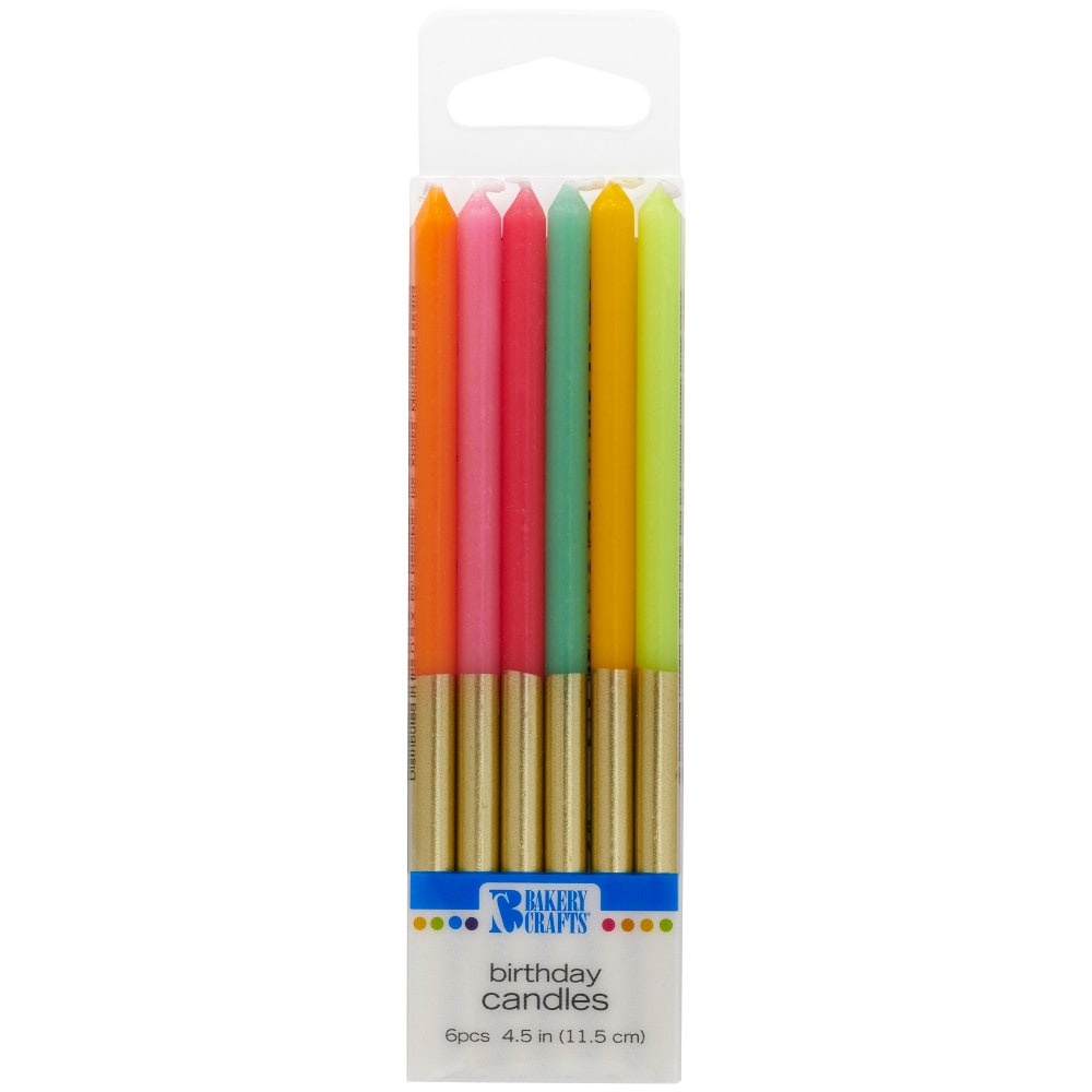 slide 1 of 1, Bakery Crafts Birthday Candles 6 Count, 4.5 in