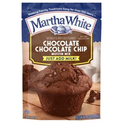 Martha White Chocolate Chocolate Chip Muffin Mix, 7.4 oz Bag