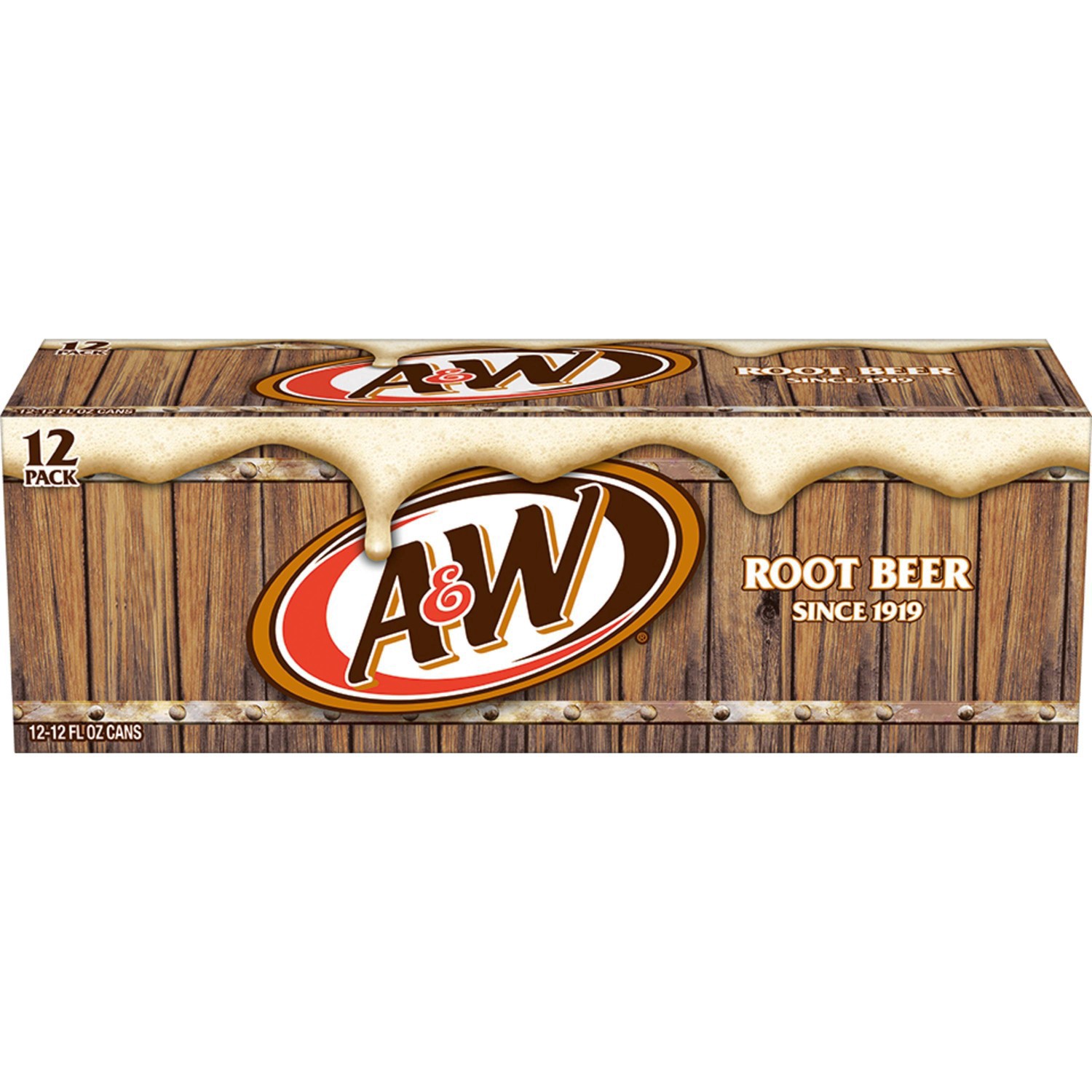 slide 3 of 7, A&W Root Beer Soda, 12 fl oz cans, 12 pack, 12 ct