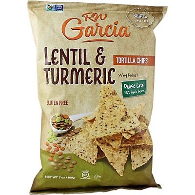 slide 1 of 1, RW Garcia Lentil & Turmeric Tortilla Chips, 7 oz