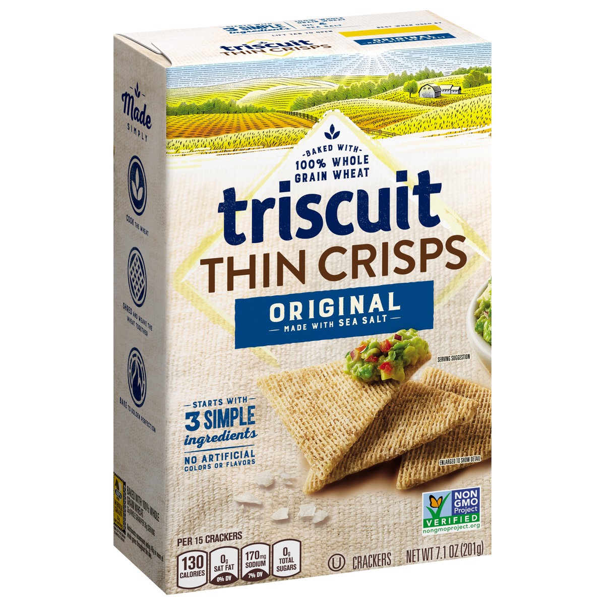 slide 2 of 9, Triscuit Thin Crisps Whole Grain Wheat Vegan Crackers - 7.1oz, 7.1 oz