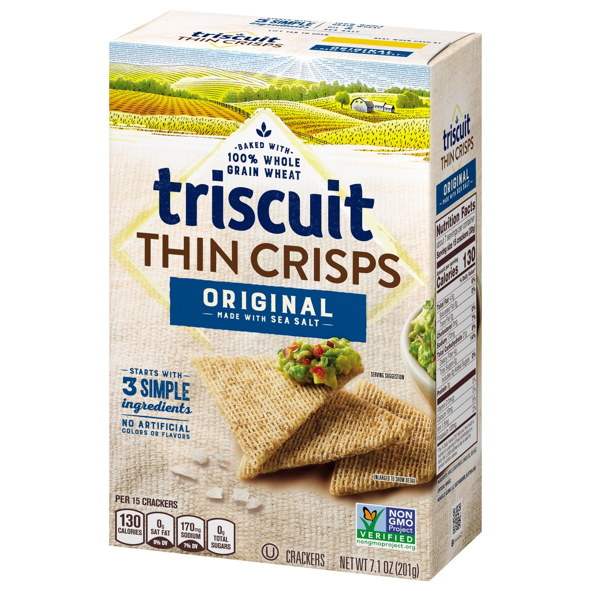 slide 3 of 9, Triscuit Thin Crisps Whole Grain Wheat Vegan Crackers - 7.1oz, 7.1 oz