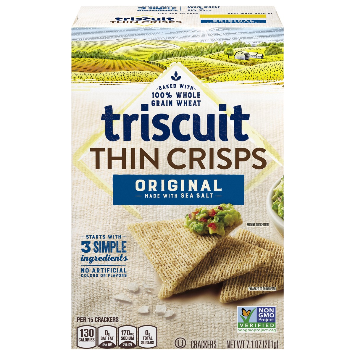 slide 1 of 9, Triscuit Thin Crisps Whole Grain Wheat Vegan Crackers - 7.1oz, 7.1 oz