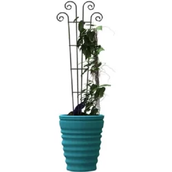 Panacea 48 in. x 16 in. Wave Pot Garden Trellis, Green