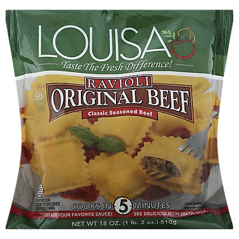 slide 1 of 1, Louisa Beef Ravioli, 18 oz