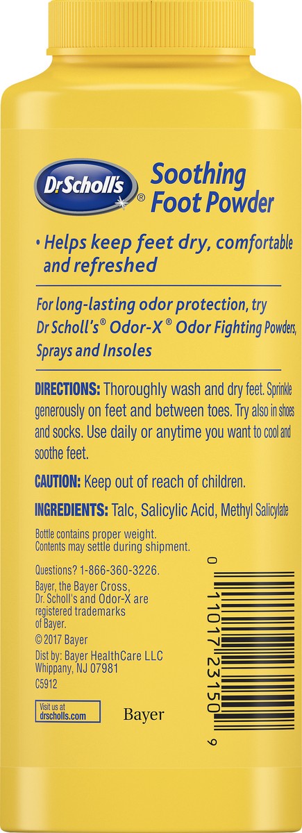 slide 2 of 6, Dr. Scholl's Soothing Foot Powder, 198 gram