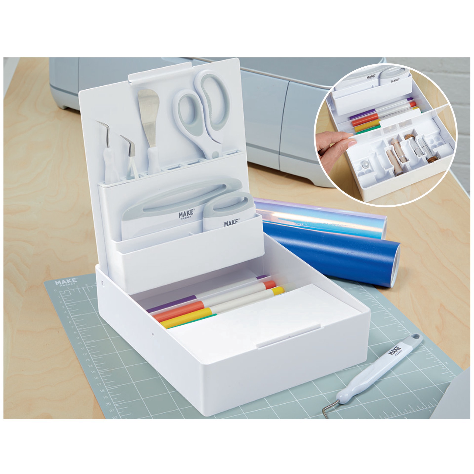 slide 5 of 6, Craft Tool Organizer By Make Market, 7.1 in x 8.6 in x 2.4 in