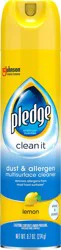 Pledge Dust & Allergen Multisurface Cleaner, Aerosol Spray, Lemon Scent, 9.7oz