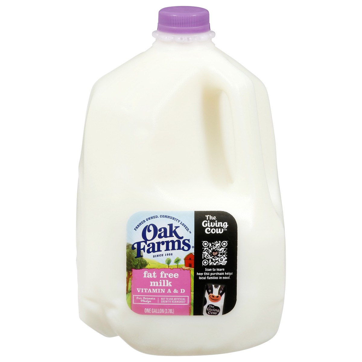 slide 1 of 13, Oak Farms Fat Free Milk 1 gl, 1 gal