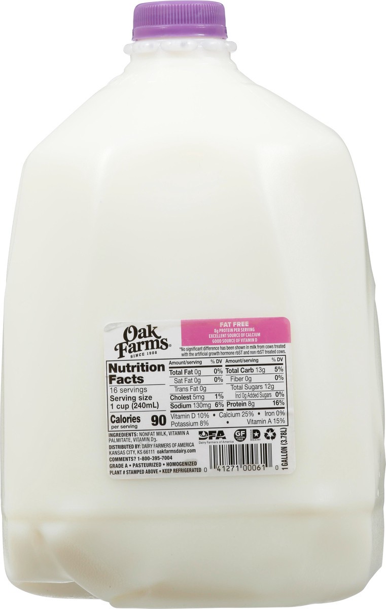 slide 4 of 13, Oak Farms Fat Free Milk 1 gl, 1 gal