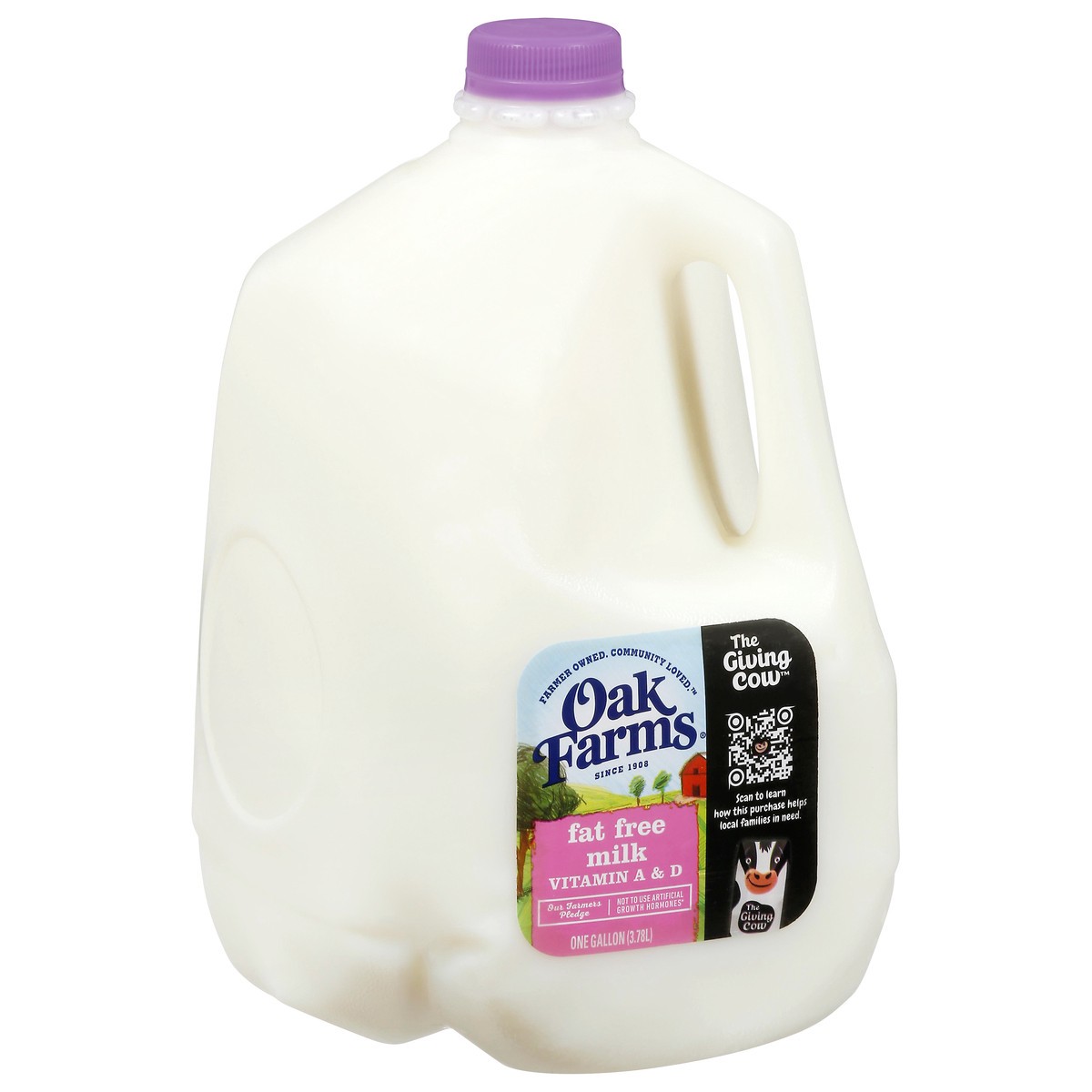 slide 10 of 13, Oak Farms Fat Free Milk 1 gl, 1 gal