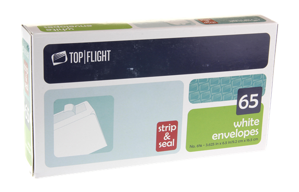 slide 1 of 1, Top Flight Self Seal Boxed Envelopes, 65 ct