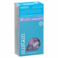 slide 1 of 1, Sustain Natural Tailored Fit Lubricated Latex Condoms, 10 ct