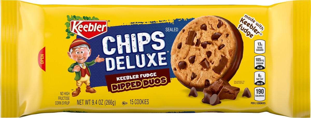 slide 5 of 11, KEEBLER Chips Deluxe, Fudge Dipped Cookies, Pantry Pack, 9.4oz, 9.4 oz