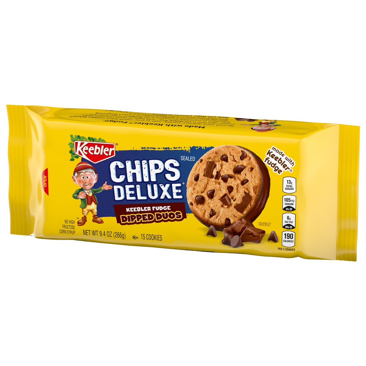 slide 8 of 11, KEEBLER Chips Deluxe, Fudge Dipped Cookies, Pantry Pack, 9.4oz, 9.4 oz