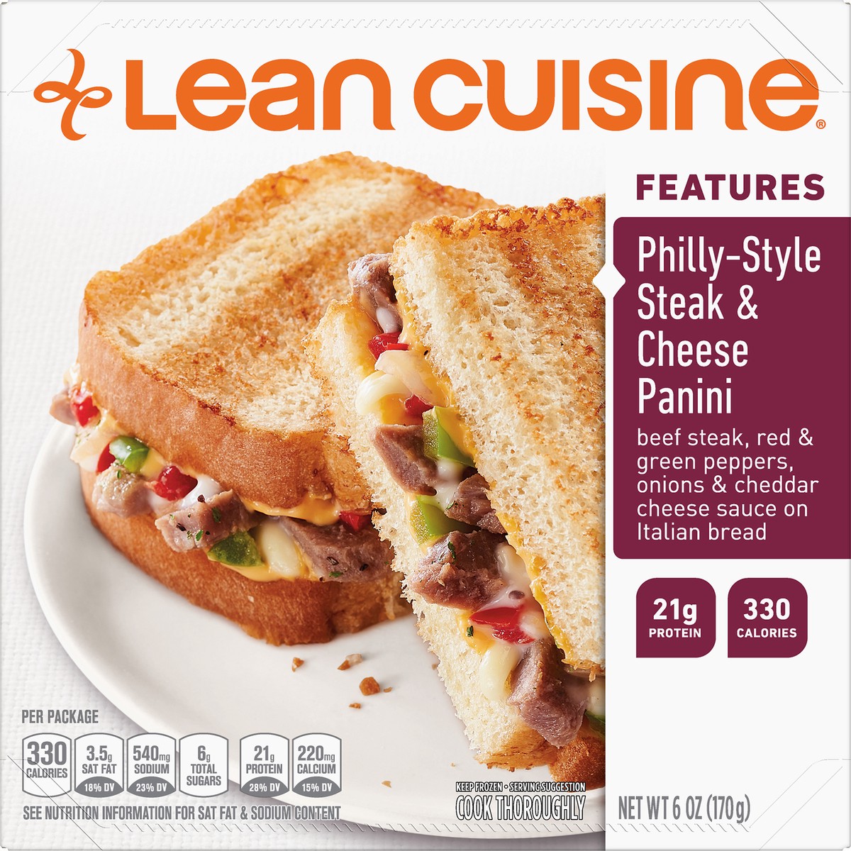 slide 9 of 10, Lean Cuisine Craveables Philly-Style Steak & Cheese Panini, 6 oz