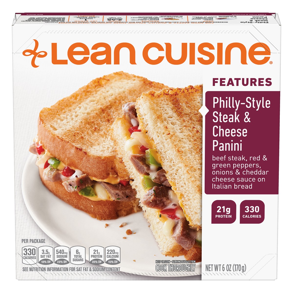 slide 1 of 10, Lean Cuisine Craveables Philly-Style Steak & Cheese Panini, 6 oz