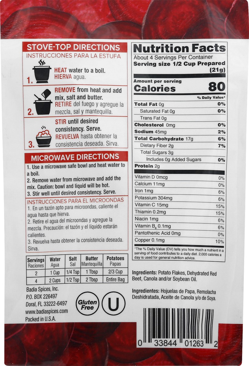 slide 7 of 10, Badia Instant Potatoes with Beets 3 oz Pouch, 1 ct