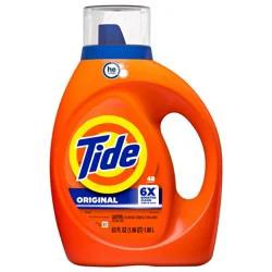 Tide Laundry Detergent Liquid, Original Scent, 48 Loads, 63 FL OZ, Works on 100% of Common Stains, Laundry Soap, Liquid Laundry Detergent