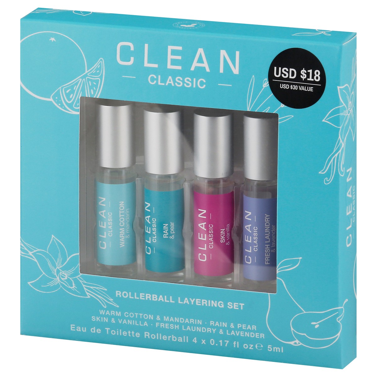 slide 2 of 12, Clean Classic Rollerball Layering Set Eau De Toilette 4 ea, 4 ct